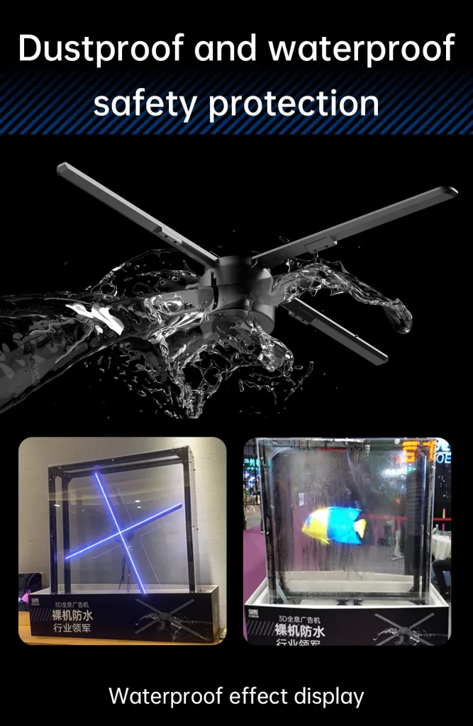 Waterproof Holographic Fan Hologram Display 80cm 50