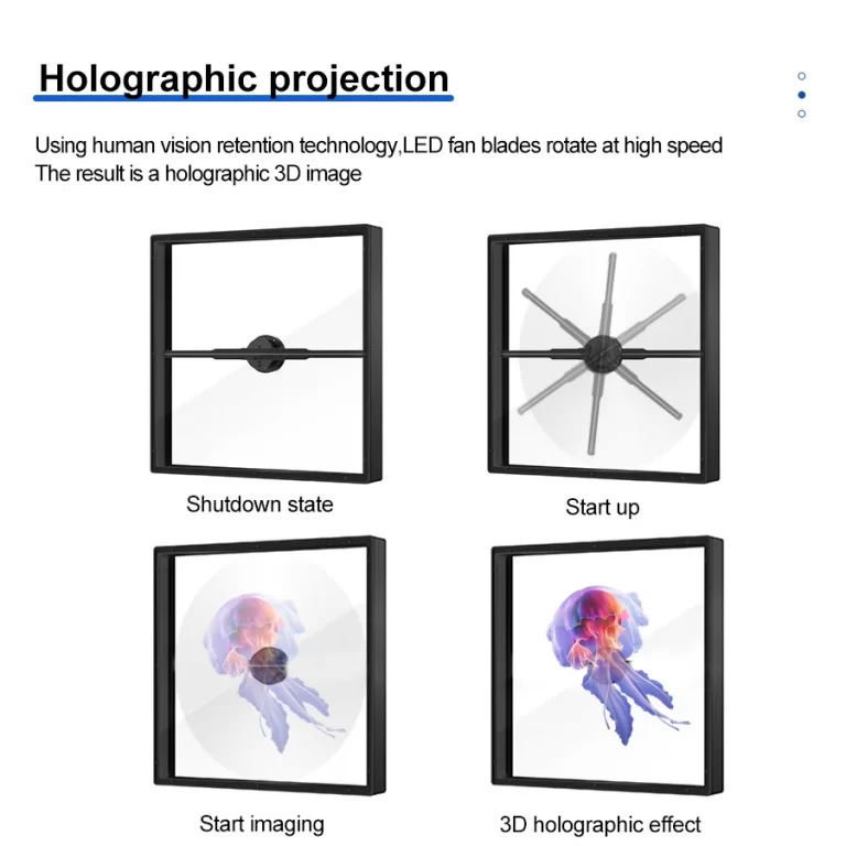 Close-up demonstration of P1 resolution quality on 42cm holographic fan