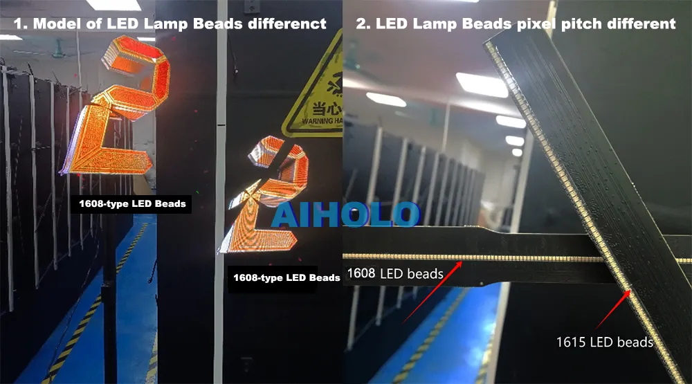 Holographic Display in 1010, 1608, and 1615 LED beads