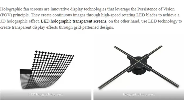 AIHOLO 3D Holographic Fan vs MUXWAVE Transparent LED Screen