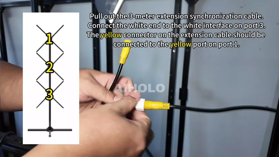 1x3 80cm waterproof holographic fan matrix displaying a life-size 3D figure at a retail store entrance